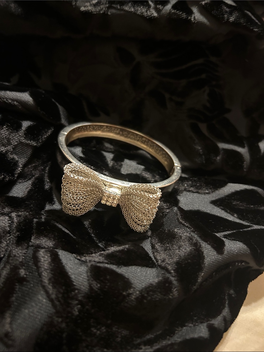 Gold Bow Accent Bangle Bracelet - Women's Jewelry